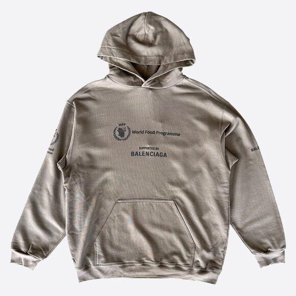 Balenciaga Brown Black World Food Programme Logo Hoodie